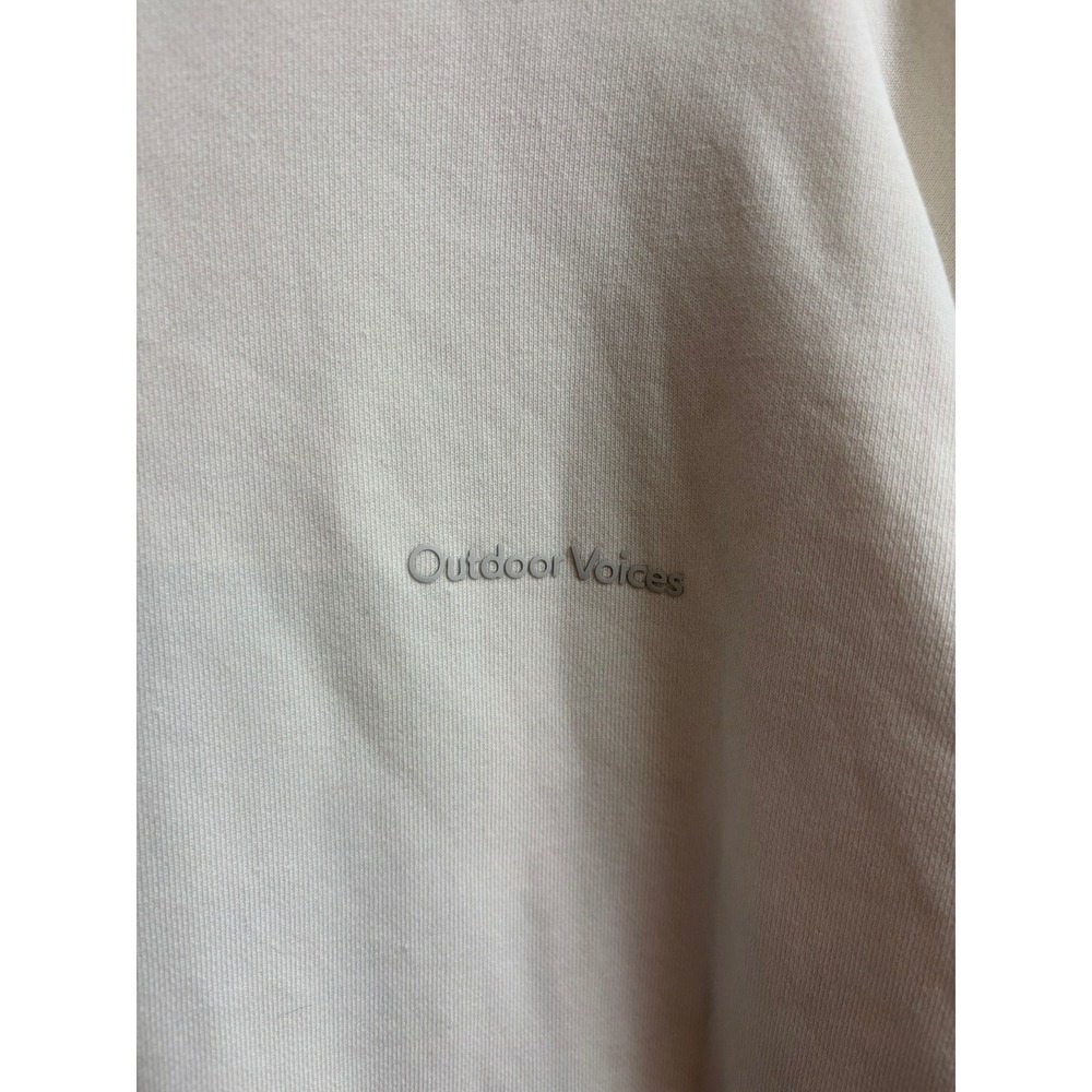 Outdoor Voices Womens Cream Grey Cotton French Terry Crewneck Sweatshirt Medium - Picture 3 of 6